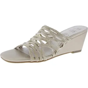 Womens Cut-Out Knit Wedge Sandals