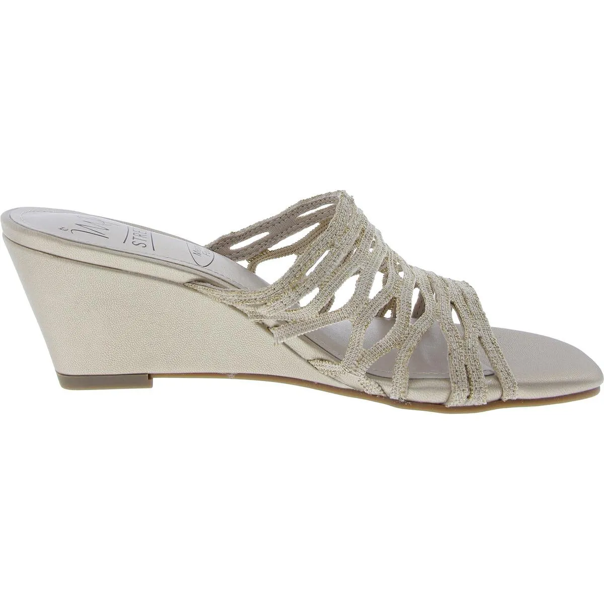 Womens Cut-Out Knit Wedge Sandals