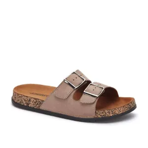 Women's Double Buckle Strap Sandals In Beige