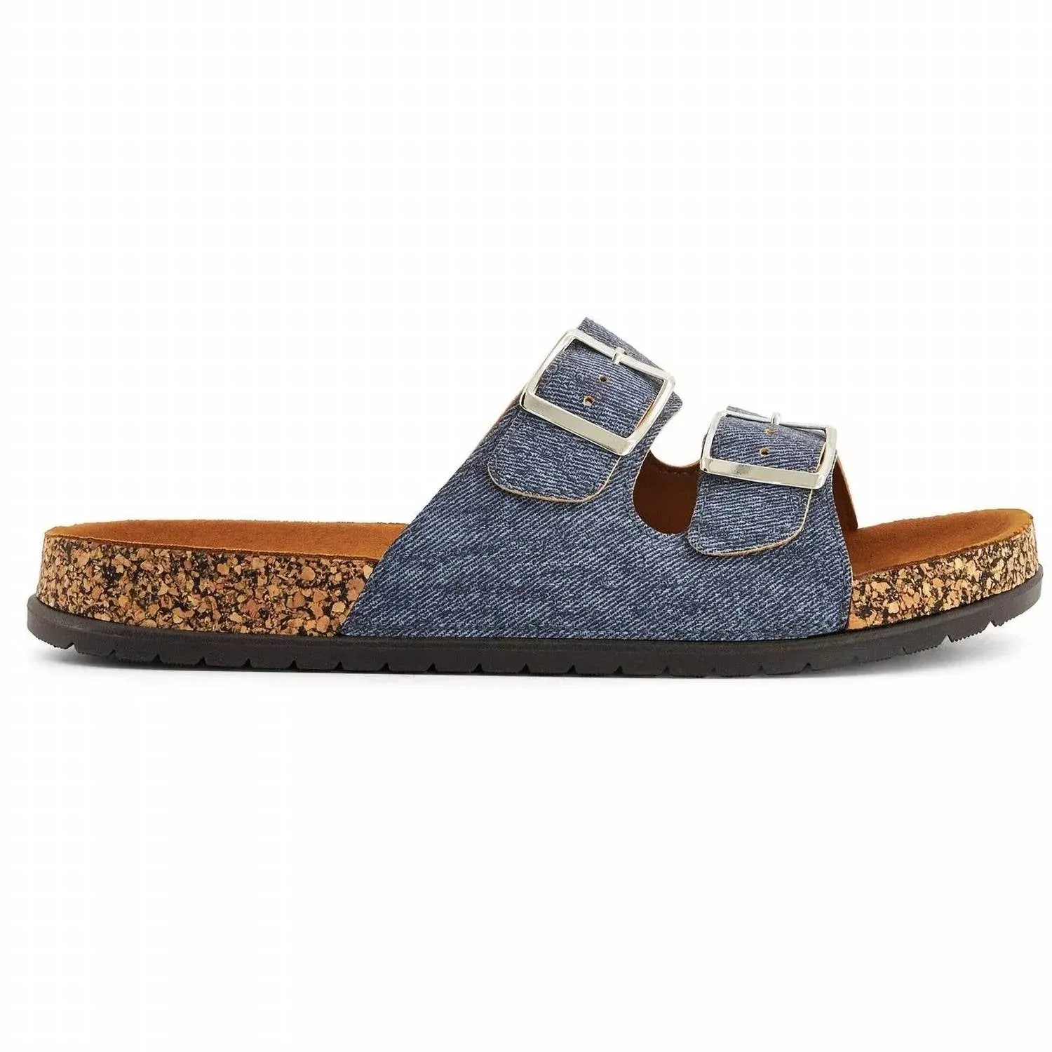 Women's Double Buckle Strap Sandals In Denim