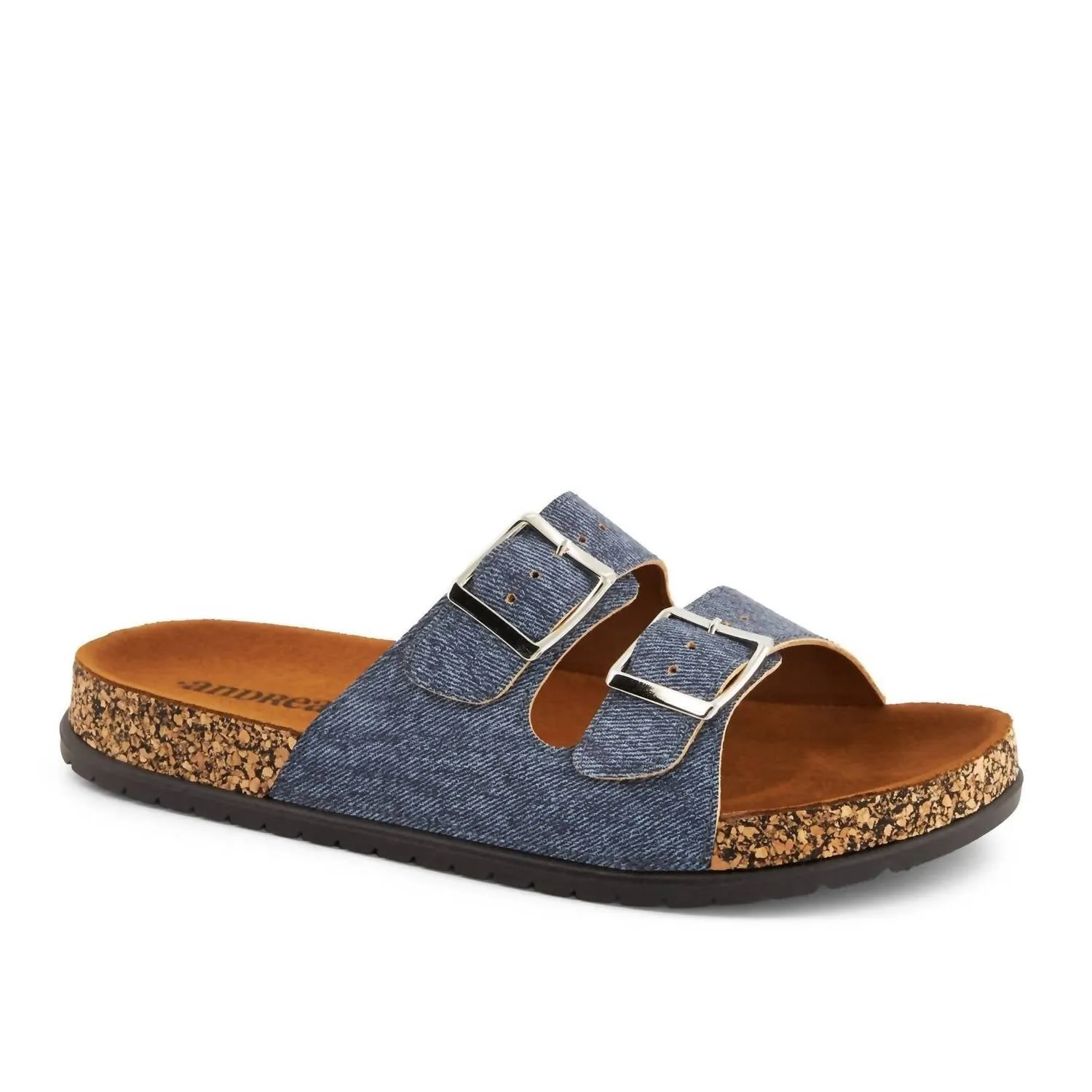 Women's Double Buckle Strap Sandals In Denim