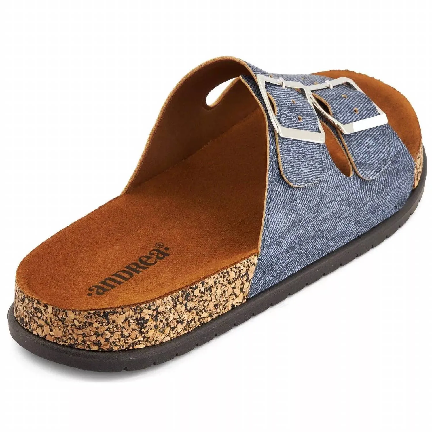 Women's Double Buckle Strap Sandals In Denim