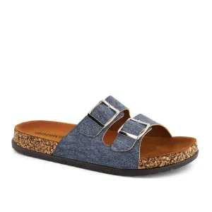Women's Double Buckle Strap Sandals In Denim