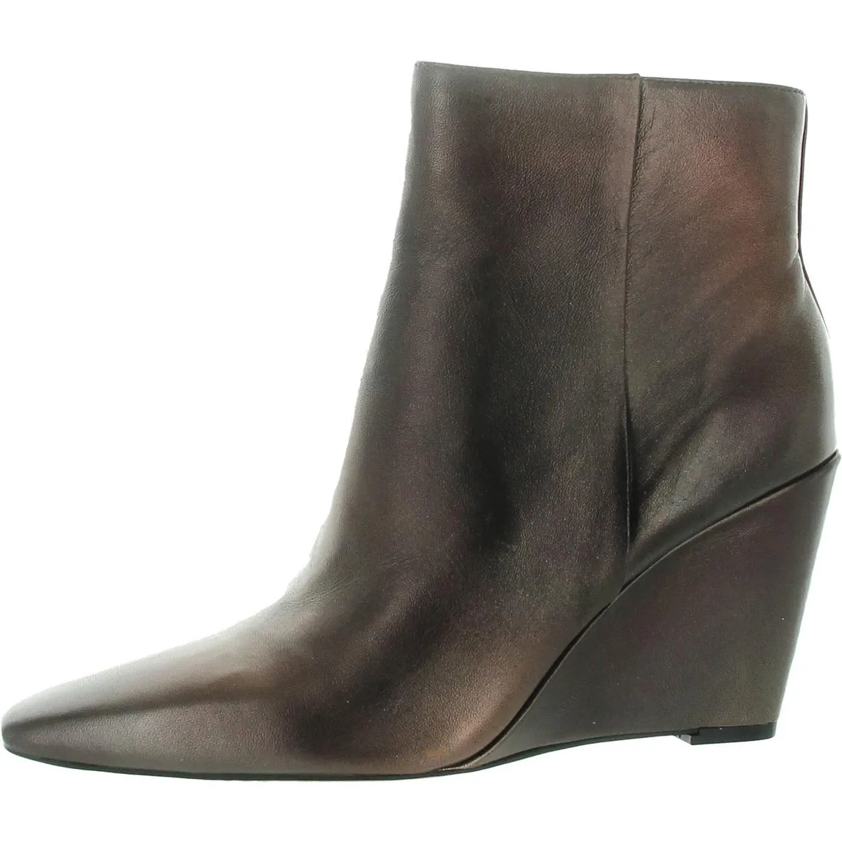 Womens Double Zipper Leather Ankle Boots