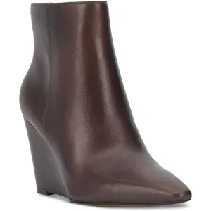 Womens Double Zipper Leather Ankle Boots