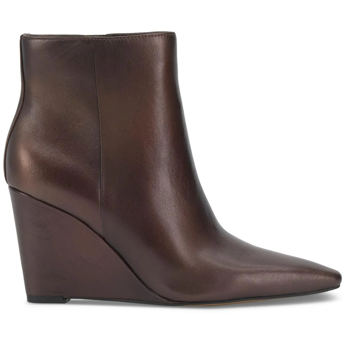 Womens Double Zipper Leather Ankle Boots