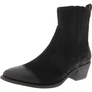 Womens Double Zipper Leather Booties
