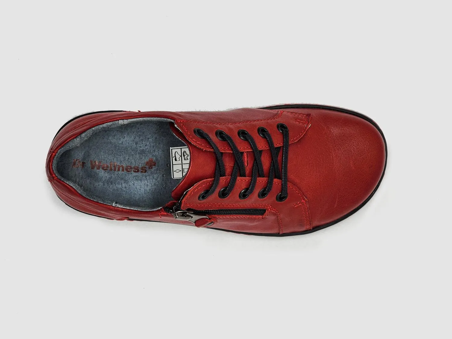 Women's Dr Wellness Zip-Up Leather Shoes In Red