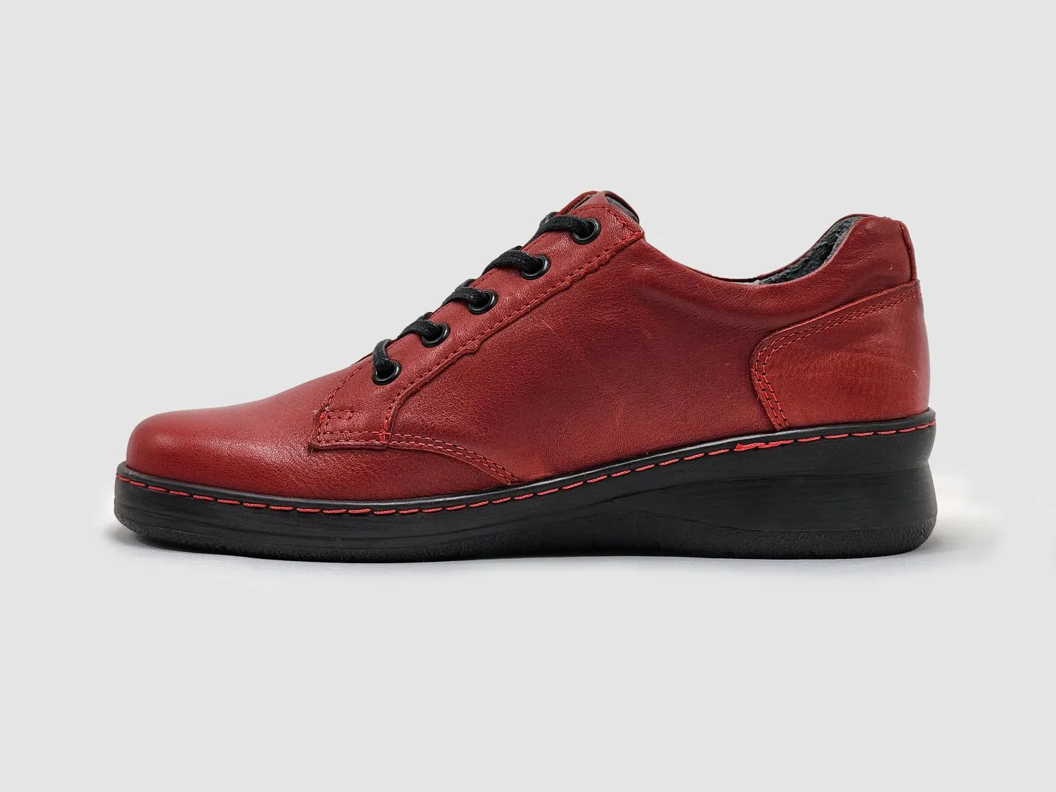 Women's Dr Wellness Zip-Up Leather Shoes In Red
