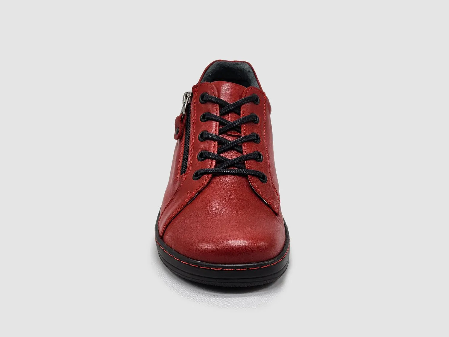 Women's Dr Wellness Zip-Up Leather Shoes In Red