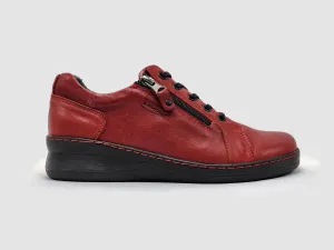 Women's Dr Wellness Zip-Up Leather Shoes In Red
