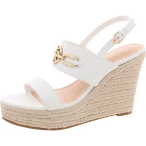 Womens Embellished Faux Leather Ankle Strap