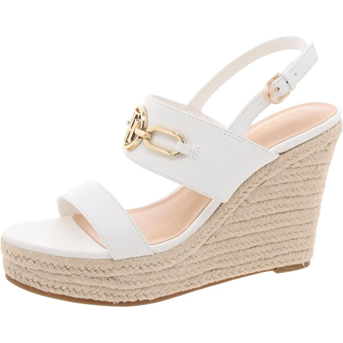Womens Embellished Faux Leather Ankle Strap