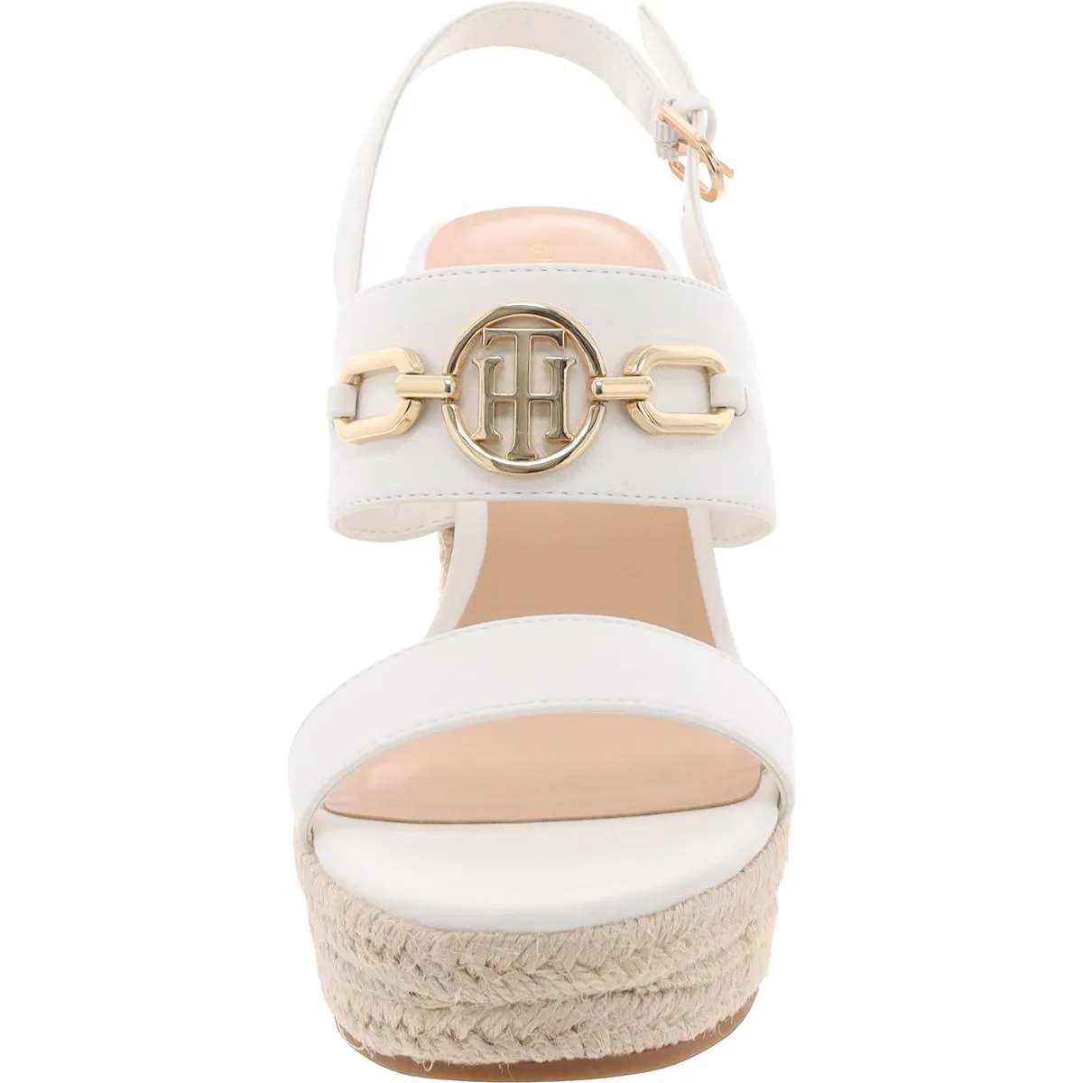 Womens Embellished Faux Leather Ankle Strap