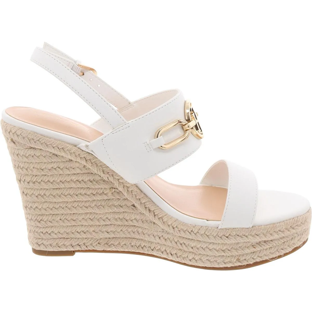 Womens Embellished Faux Leather Ankle Strap