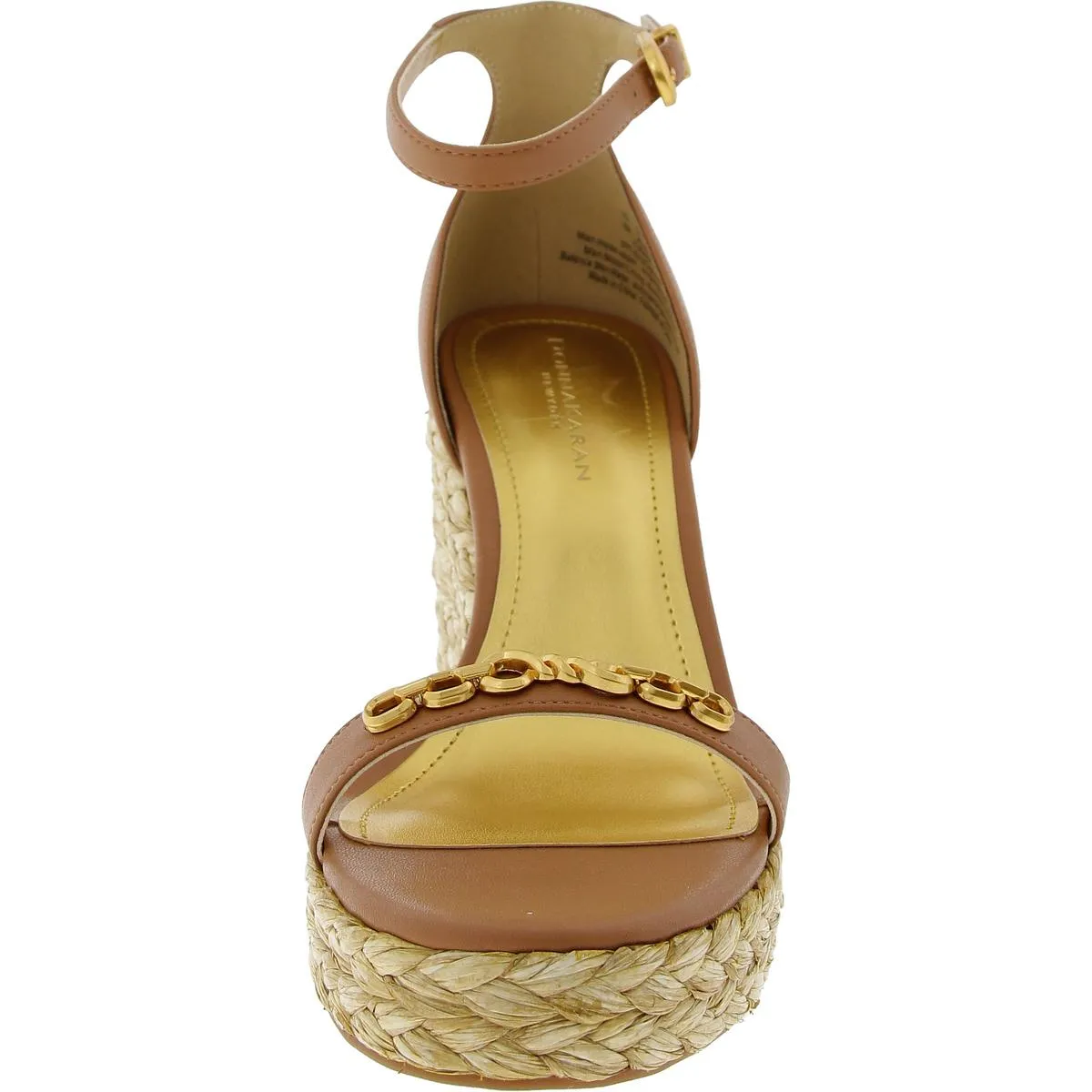 Womens Embellished Faux Leather Wedge Sandals