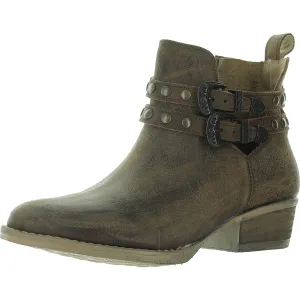 Womens Embellished Leather Ankle Boots