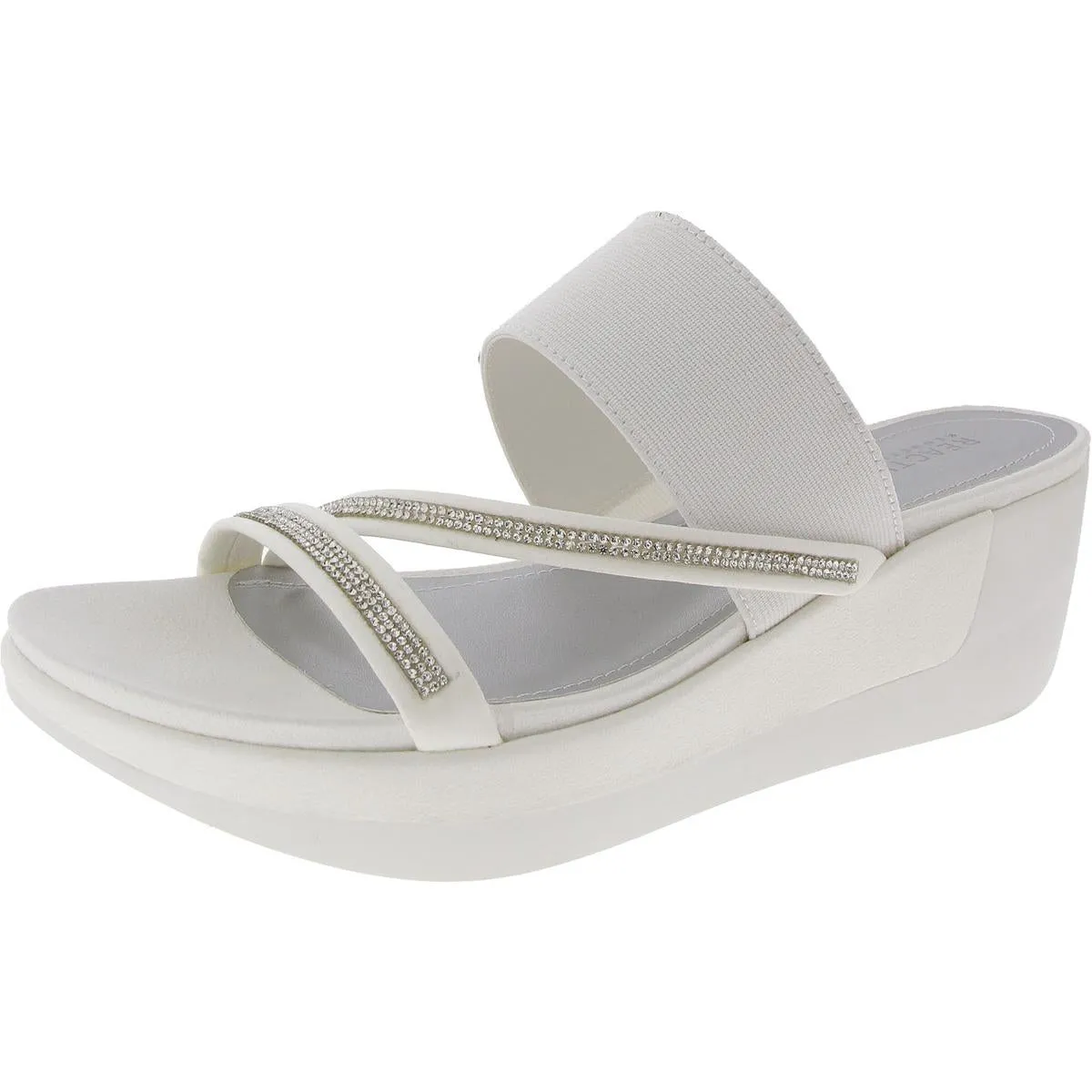 Womens Embellished Manmade Platform Sandals