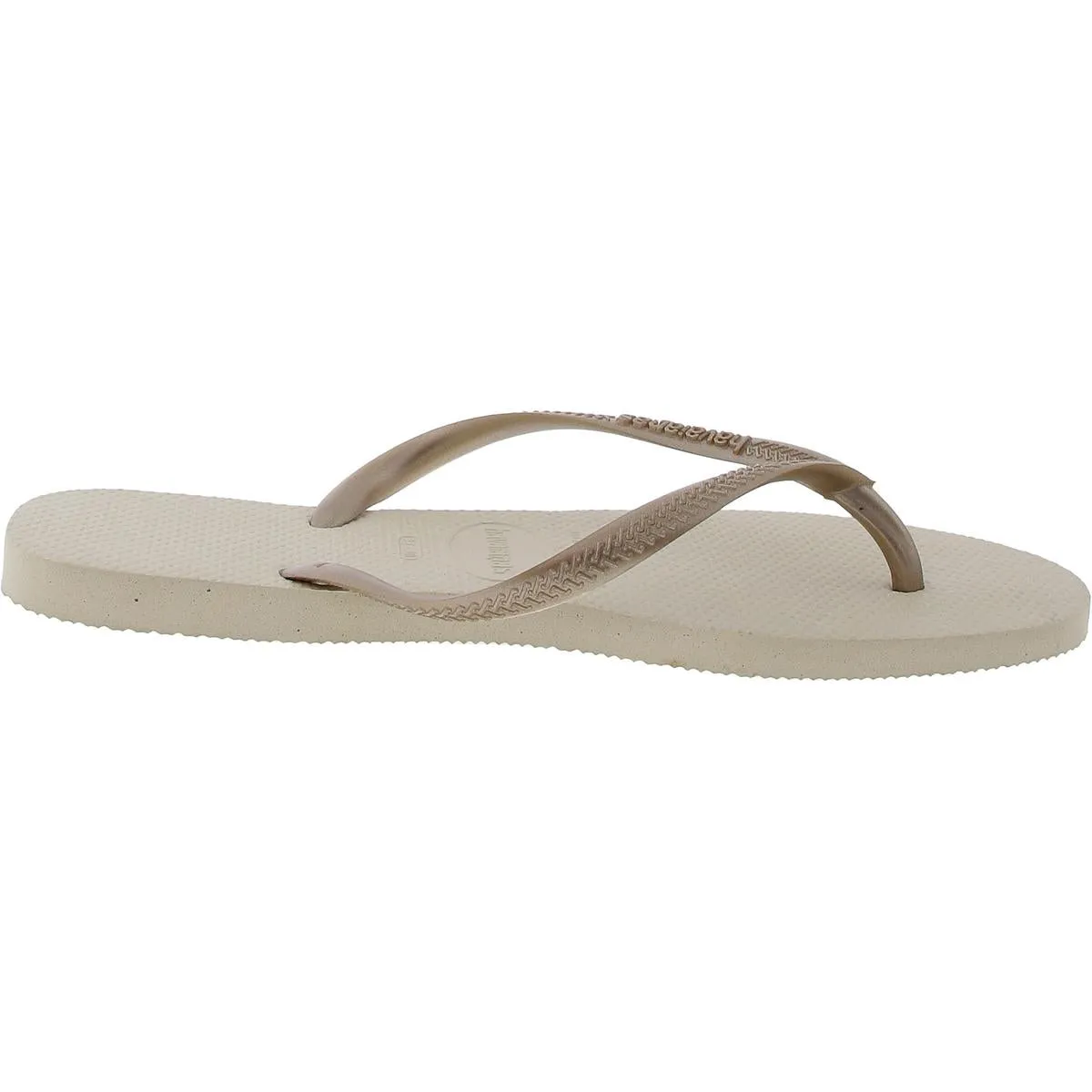 Womens Embossed Manmade Thong Sandals