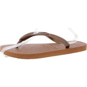 Womens Embossed Manmade Thong Sandals