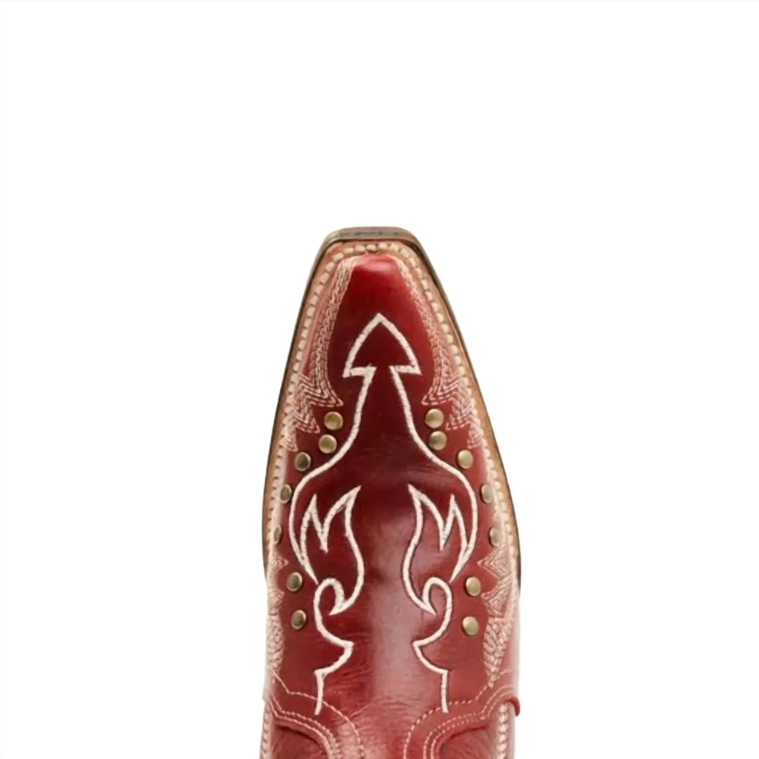 Women's Embroidery & Studs Western Boots In Red