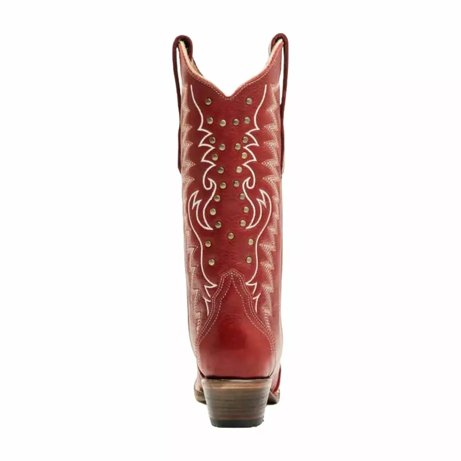 Women's Embroidery & Studs Western Boots In Red
