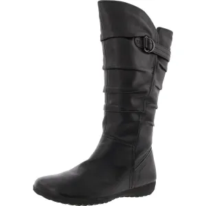 Womens Faux Fur Lined Leather Mid-Calf Boots