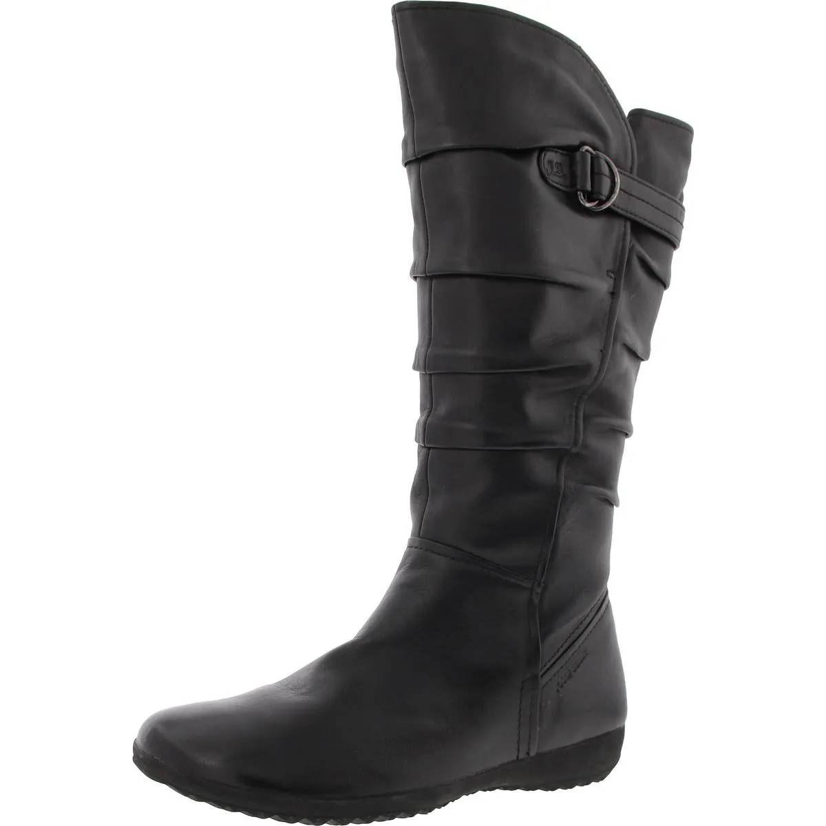 Womens Faux Fur Lined Leather Mid-Calf Boots