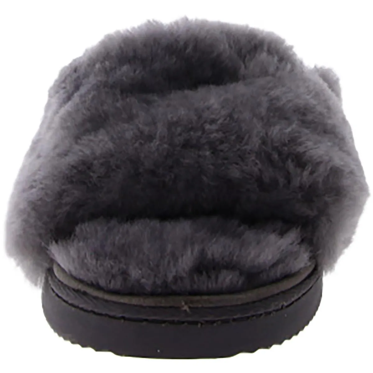 Womens Faux Fur Slip-On Slide Sandals