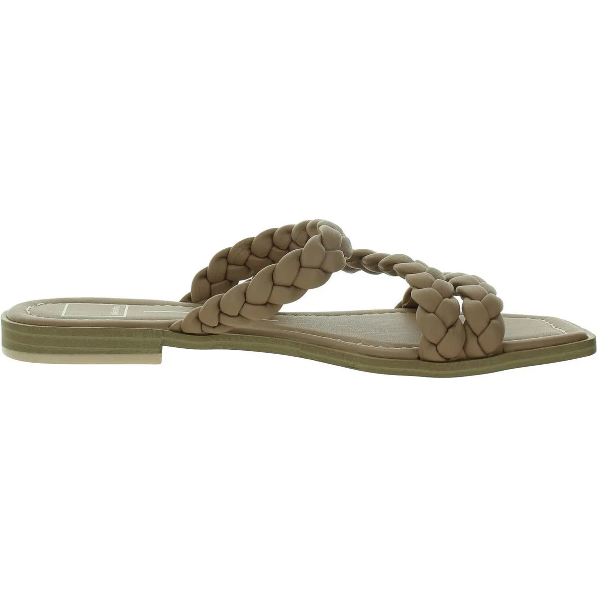 Womens Faux La Flats Flatform Sandals