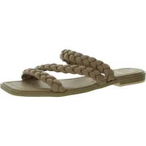 Womens Faux La Flats Flatform Sandals