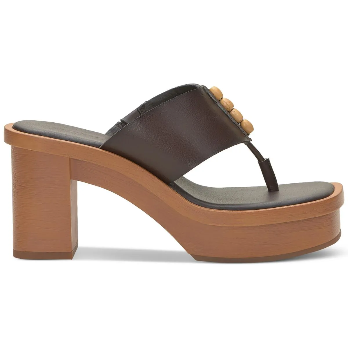 Womens Faux Leather Clog Platform Sandals