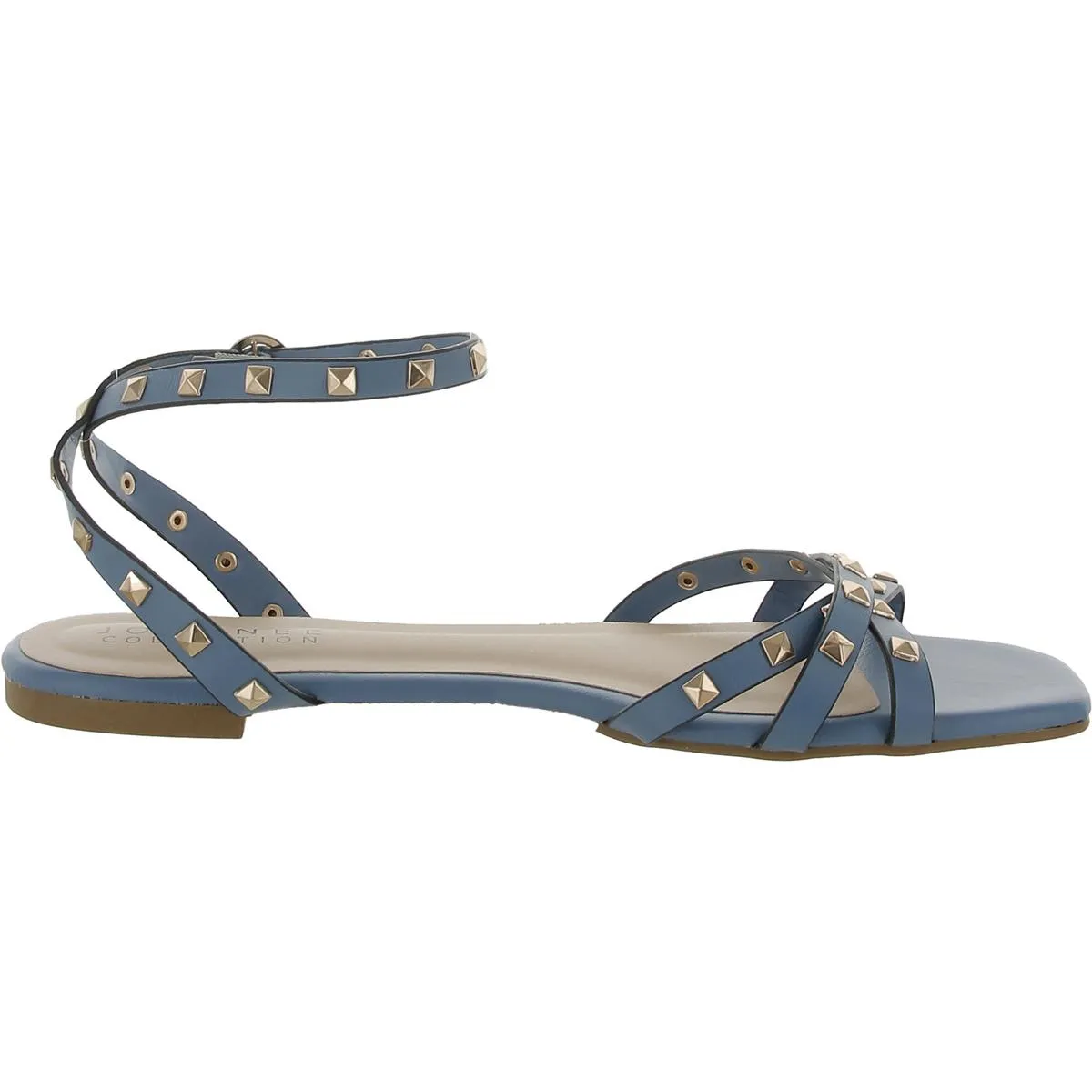 Womens Faux Leather Cushioned Footbed Ankle Strap