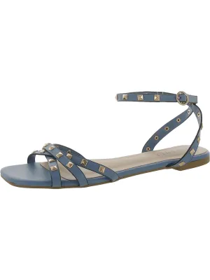 Womens Faux Leather Cushioned Footbed Ankle Strap