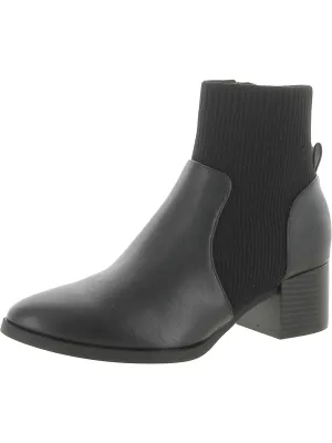 Womens Faux Leather Dressy Ankle Boots