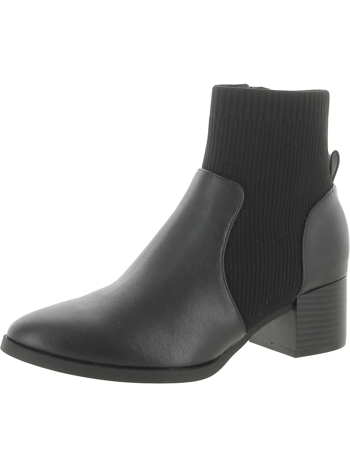 Womens Faux Leather Dressy Ankle Boots