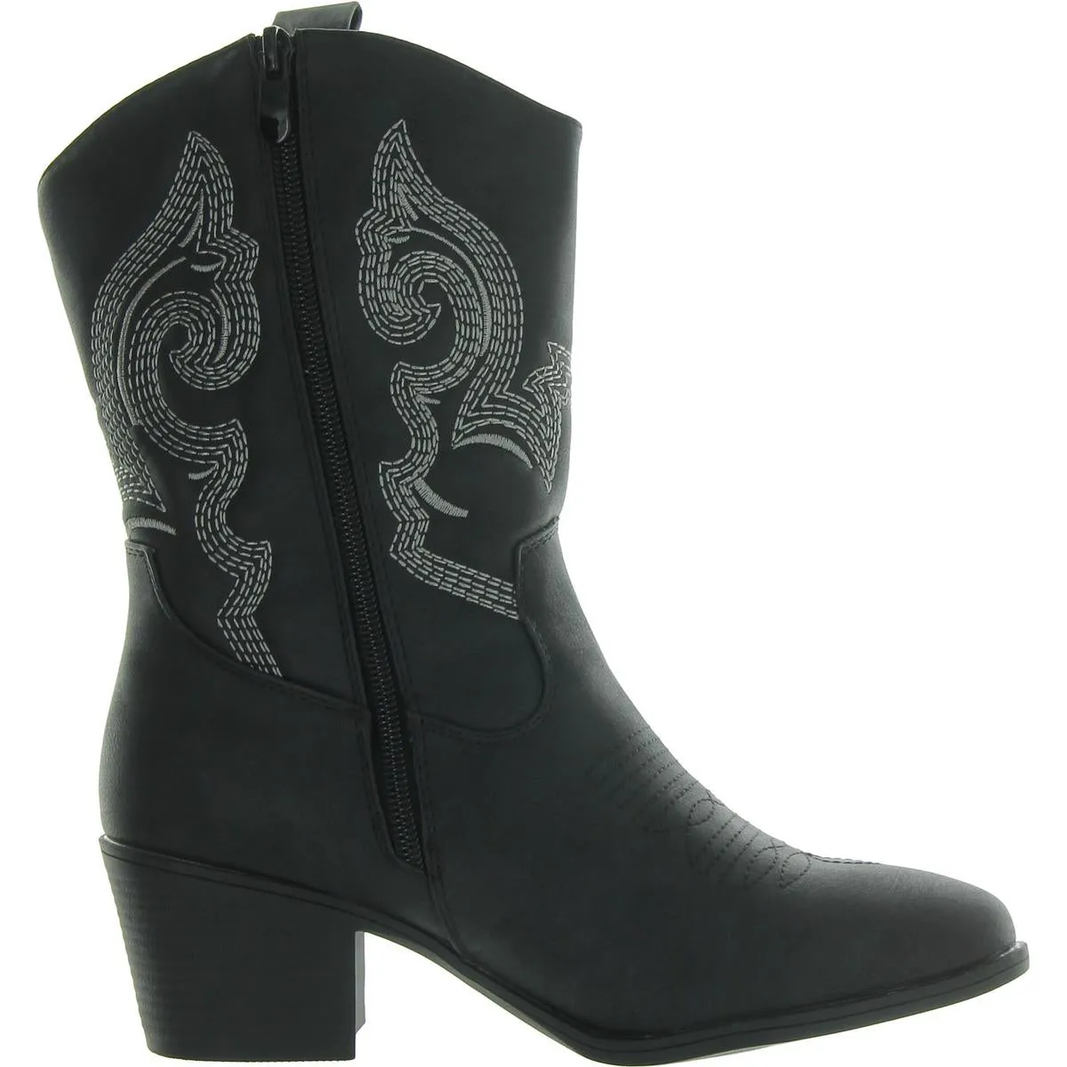 Womens Faux Leather Embroidered Cowboy, Western Boots