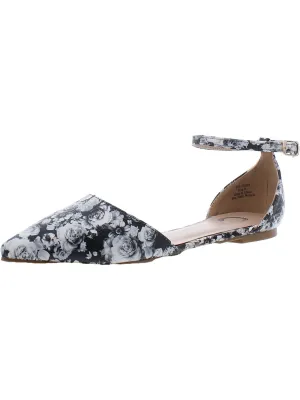 Womens Faux Leather Flats Ankle Strap