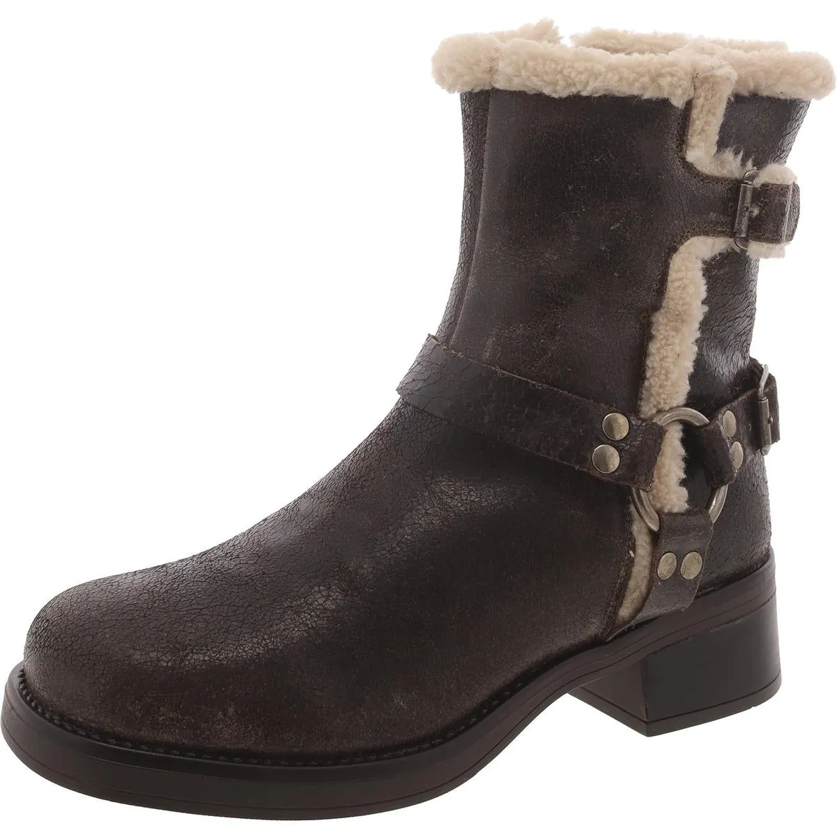 Womens Faux leather Lugged Sole Winter & Snow Boots