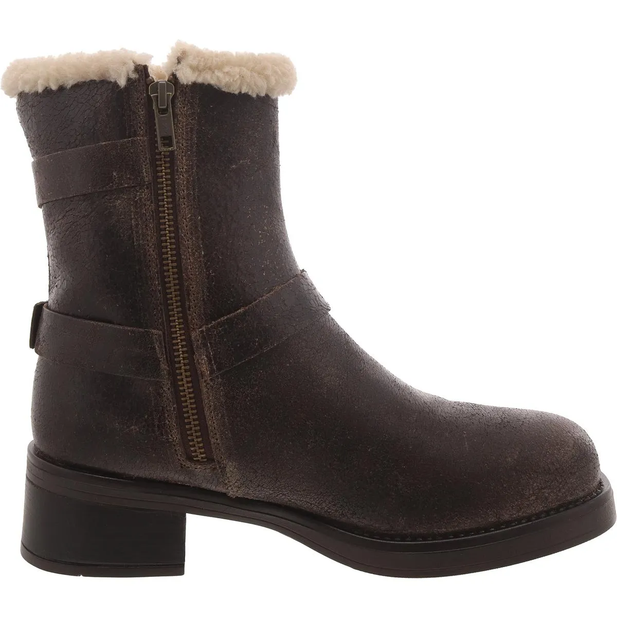 Womens Faux leather Lugged Sole Winter & Snow Boots