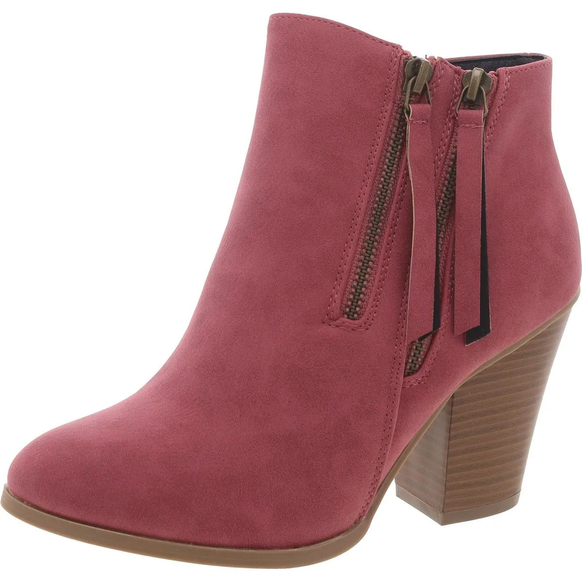 Womens Faux Leather Padded Insole Booties
