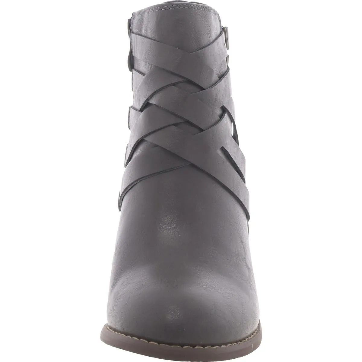 Womens Faux Leather Padded Insole Booties