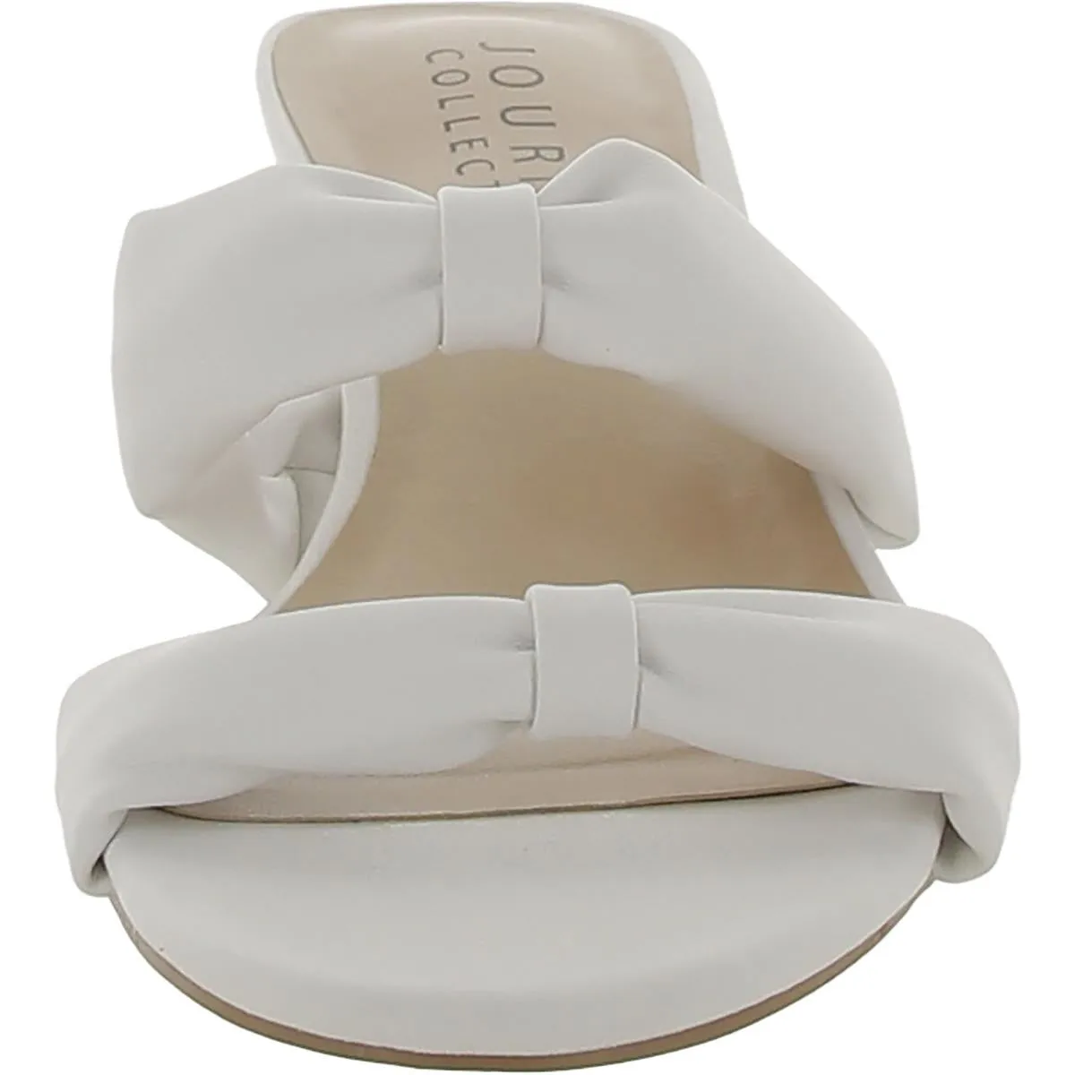 Womens Faux Leather Slide Sandals