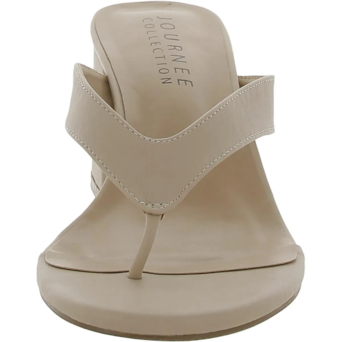 Womens Faux Leather Slip On Block Heel