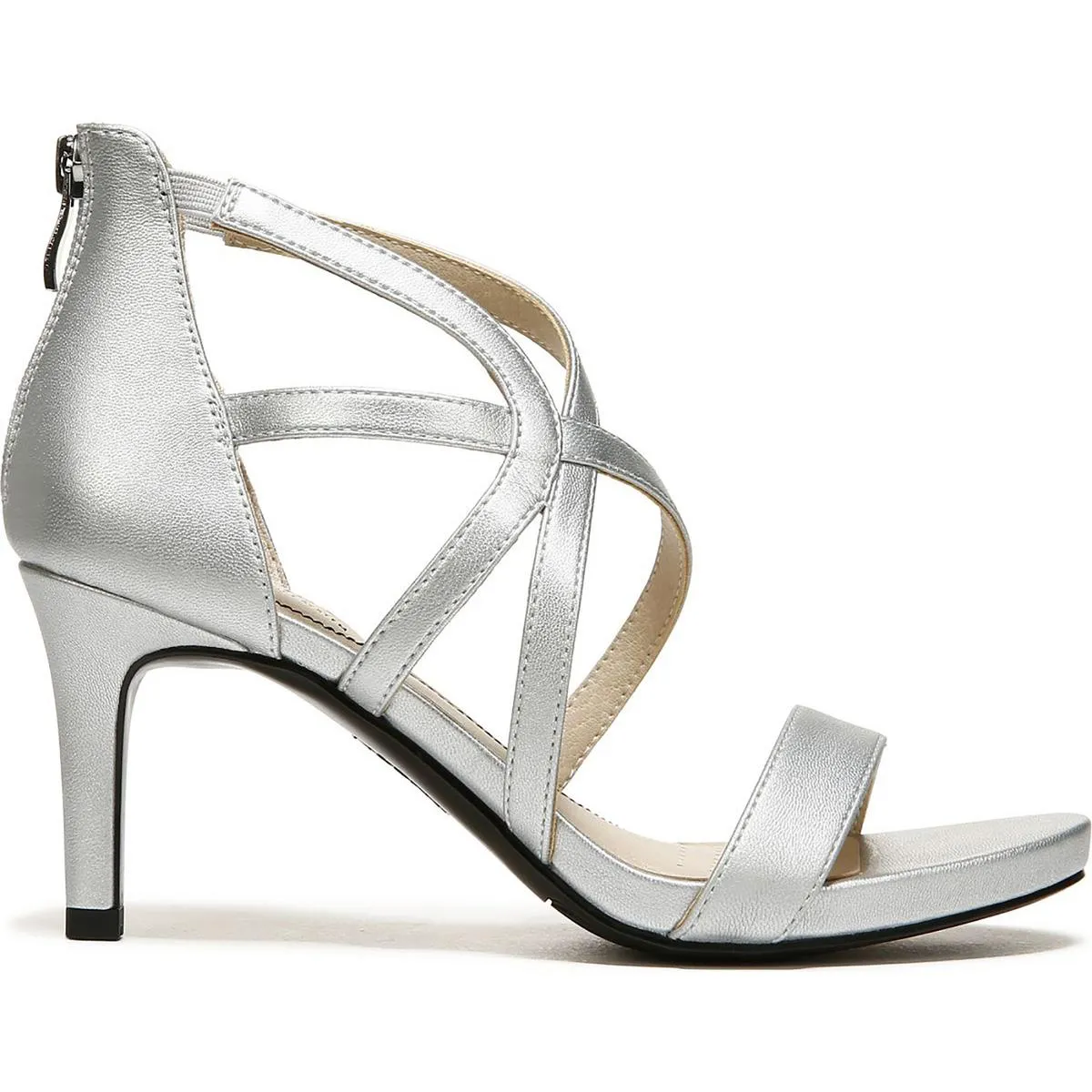 Womens Faux Leather Slip On Heels