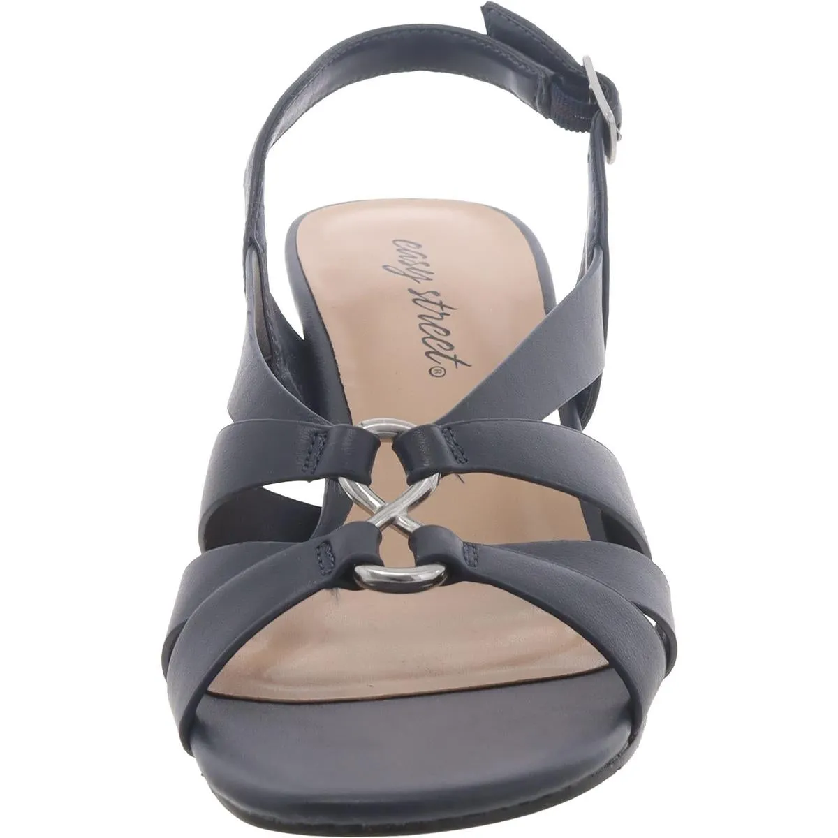Womens Faux Leather Strappy Slingback Sandals