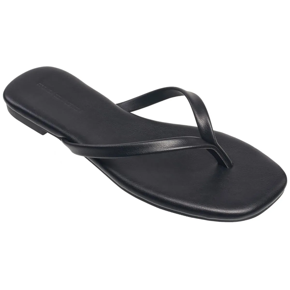 Womens Faux Leather Thong Flip-Flops