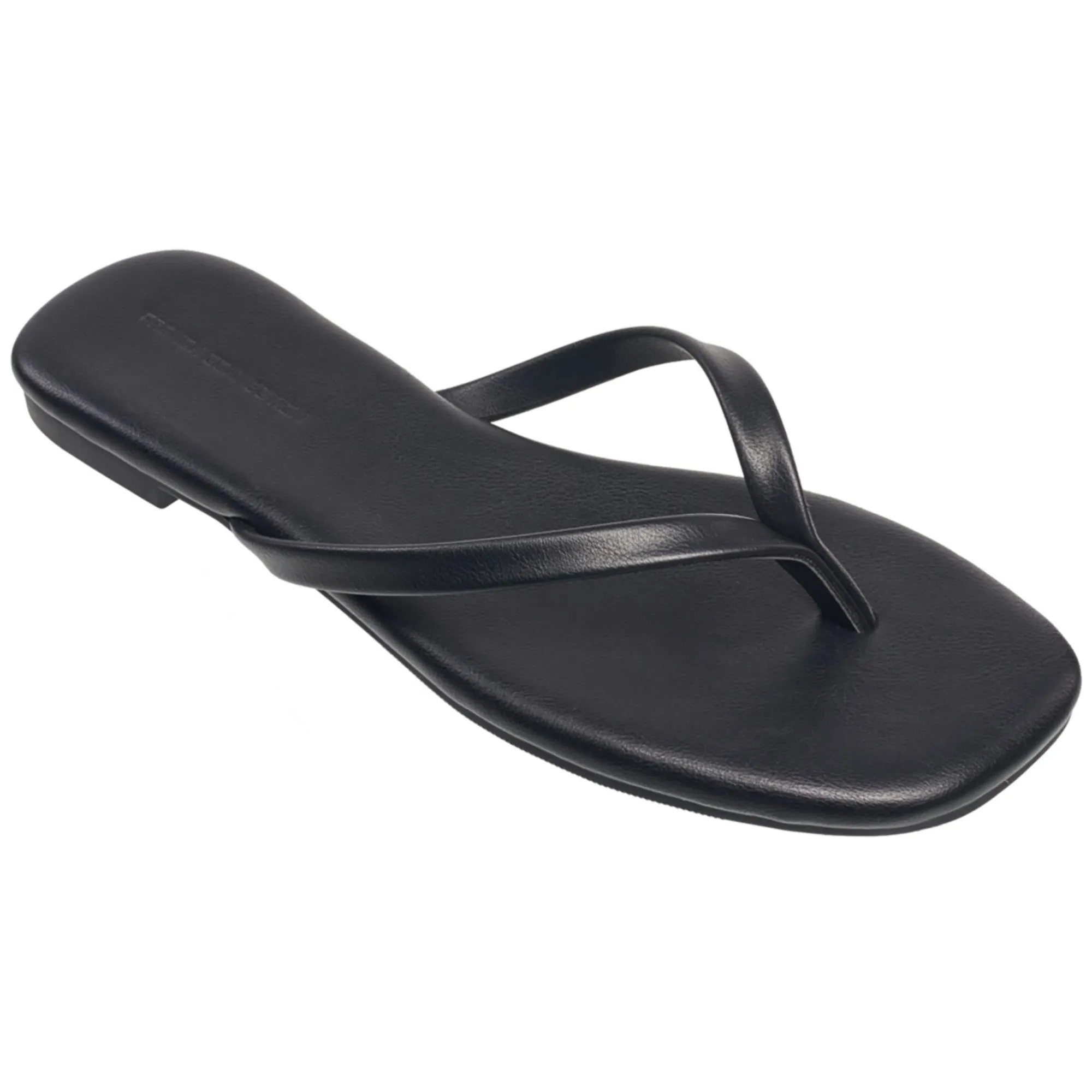 Womens Faux Leather Thong Flip-Flops