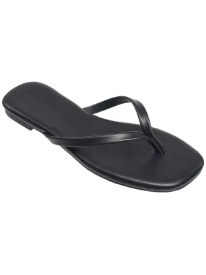Womens Faux Leather Thong Flip-Flops