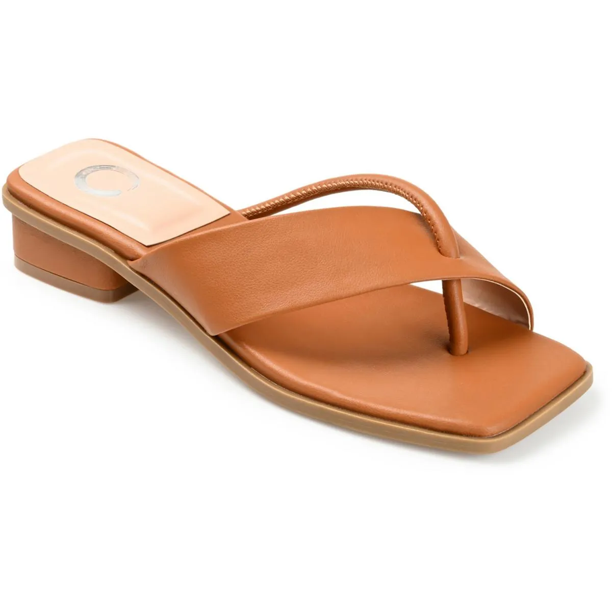 Womens Faux Leather Thong Sandals